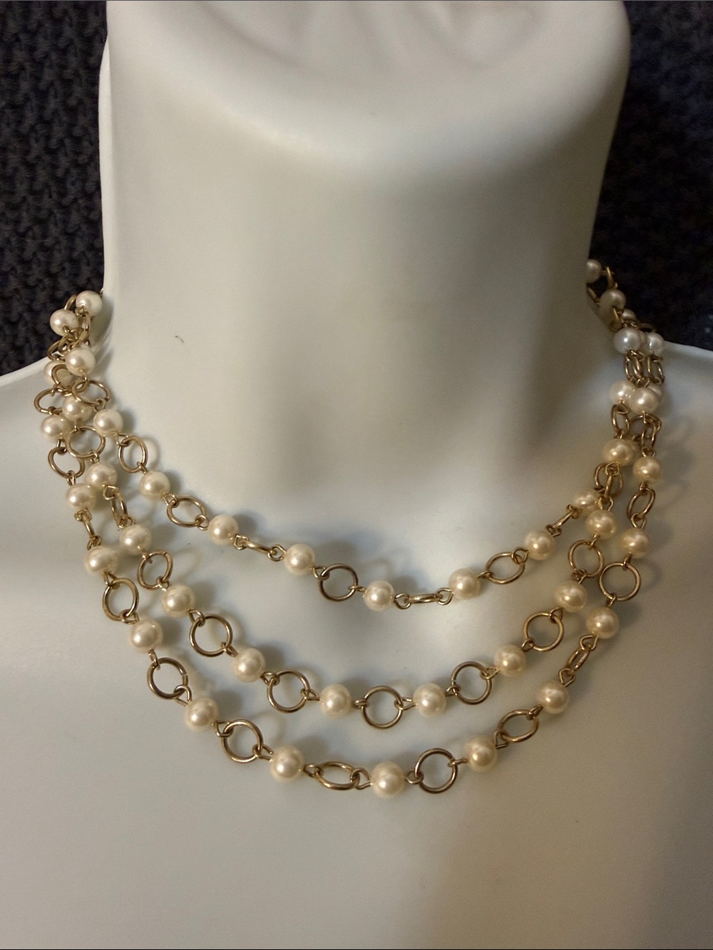 LOFT Gold-Tone Multi-Strand Pearl Necklace